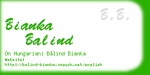 bianka balind business card