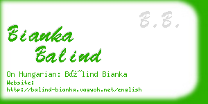 bianka balind business card